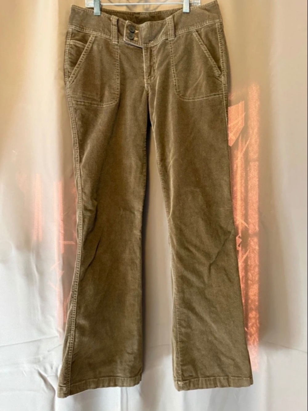 Vintage Aeropostale Brown Corduroy Low Rise Flare Pants Size 5/6 Y2K